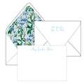 blue floral personalized stationery by the essential market