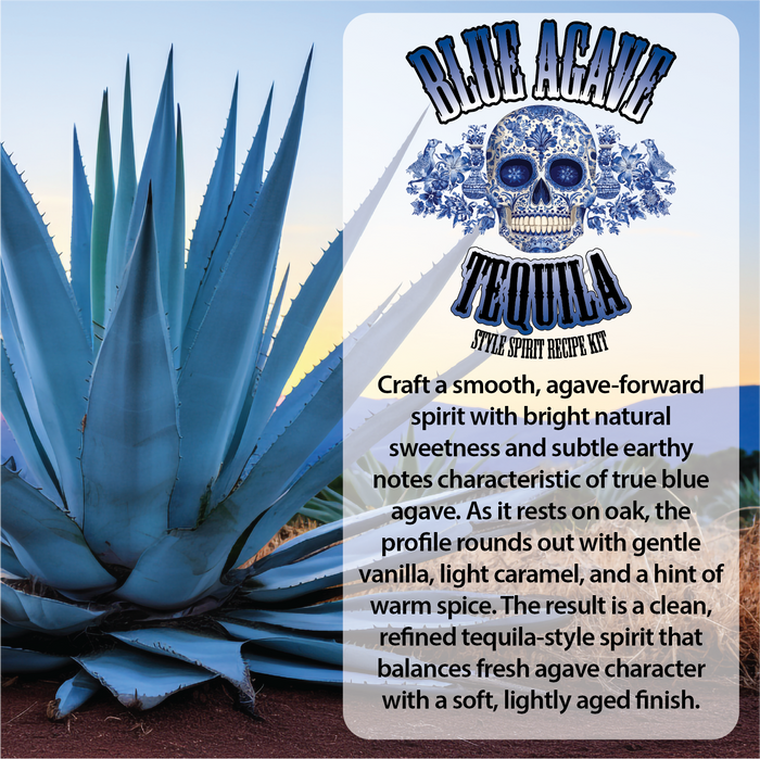 100% Blue Agave Tequila Style Recipe Kit – 2.5 Gallon Organic Agave