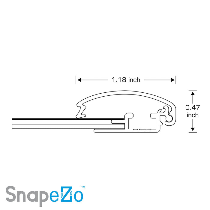 12x20 White SnapeZo® Snap Frame - 1.2" Profile
