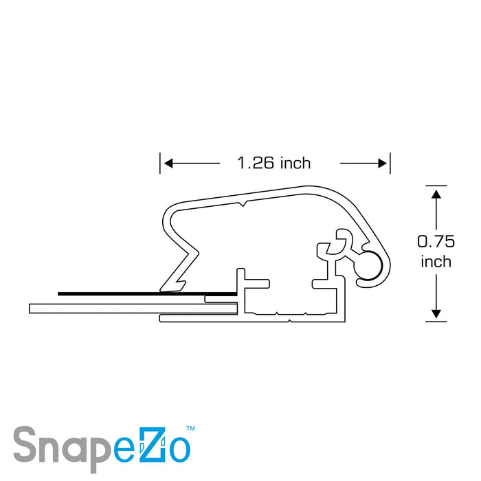 13x19 Silver SnapeZo® Snap Frame - 1.25" Profile