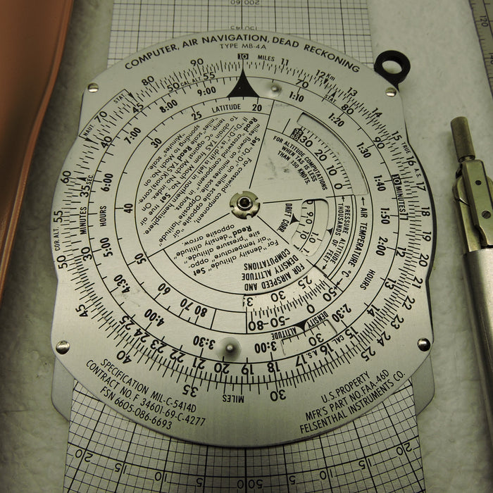 Air Navigation Computer MB-4A, Dead Reckoning, with Dietzgen Divider