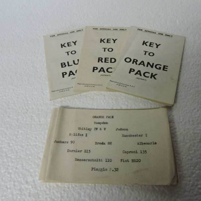 Aircraft Recognition Silhouette Cards, US Naval Aviation Training Division 1942