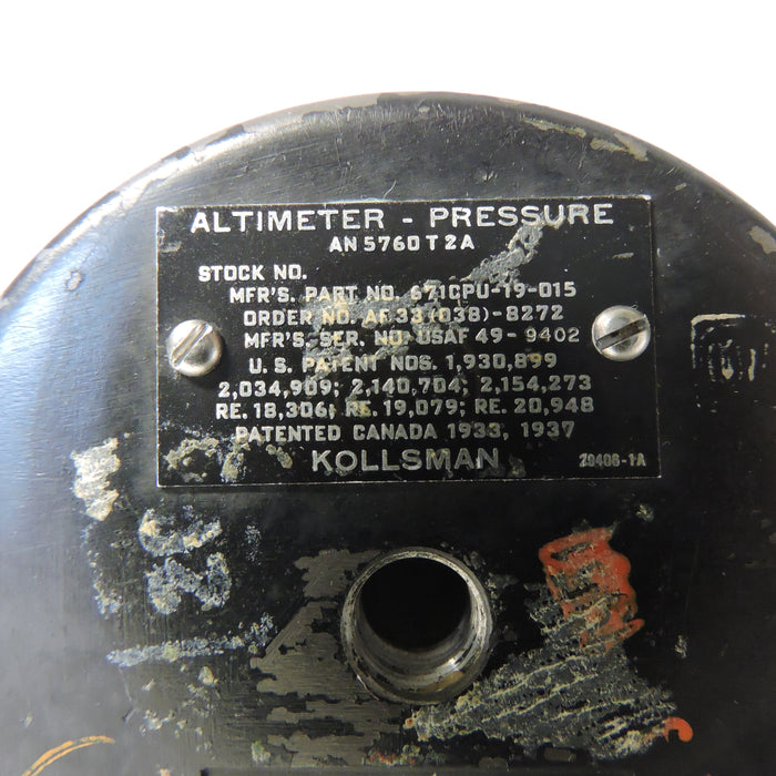 Altimeter, Sensitive AN-5760-T2A USAF 1949