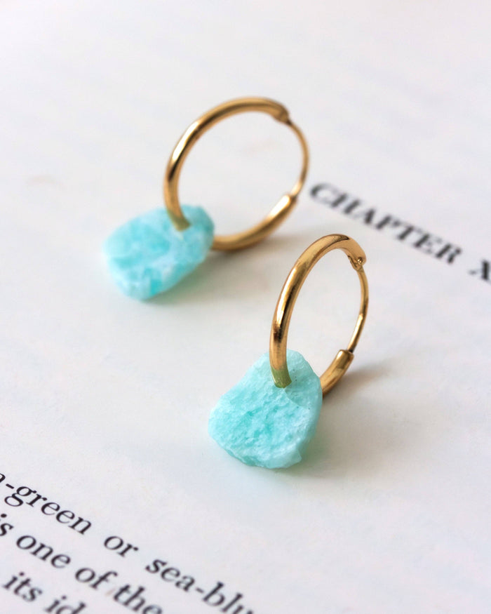 Amazonite Hoop Earrings