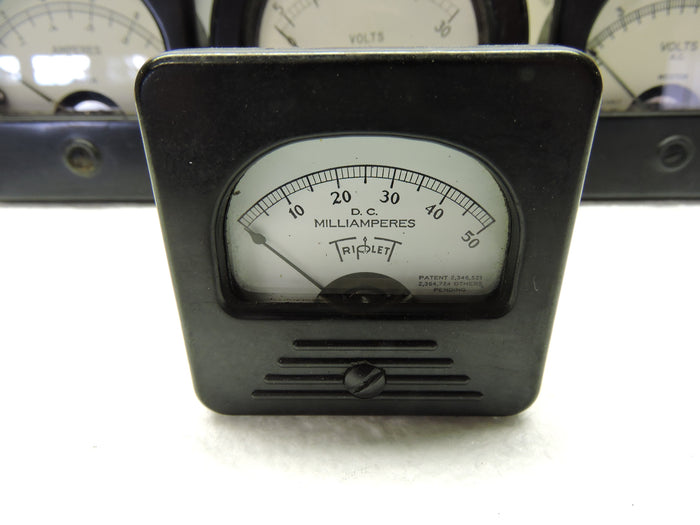 Ammeters, Voltmeters, Lot of 6, Volts, Amps, Microamps, & Milliamps, Weston, Triplett