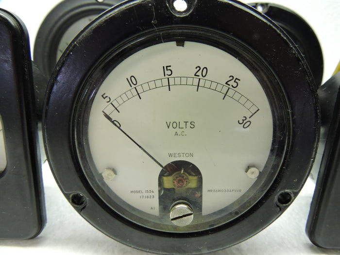 Ammeters, Voltmeters, Lot of 6, Volts, Amps, Microamps, & Milliamps, Weston, Triplett