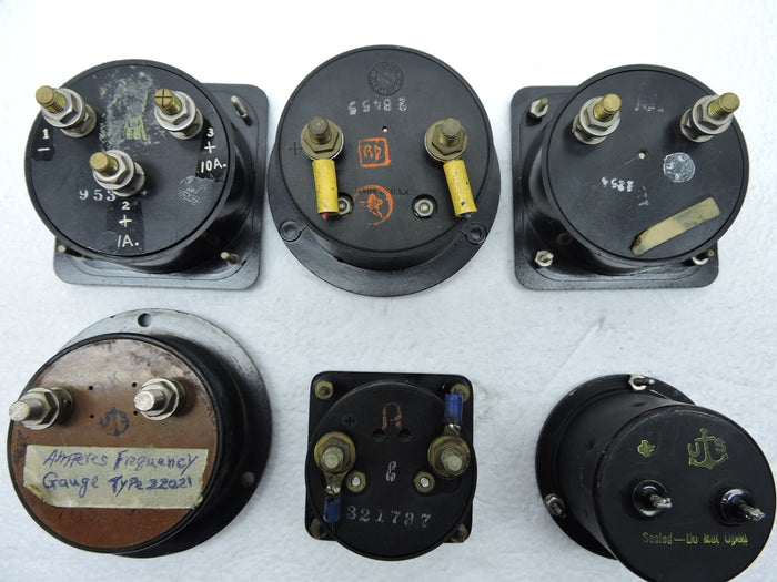 Ammeters, Voltmeters, Lot of 6, Volts, Amps, Milliamps, & Millivolts, Weston, Triplett