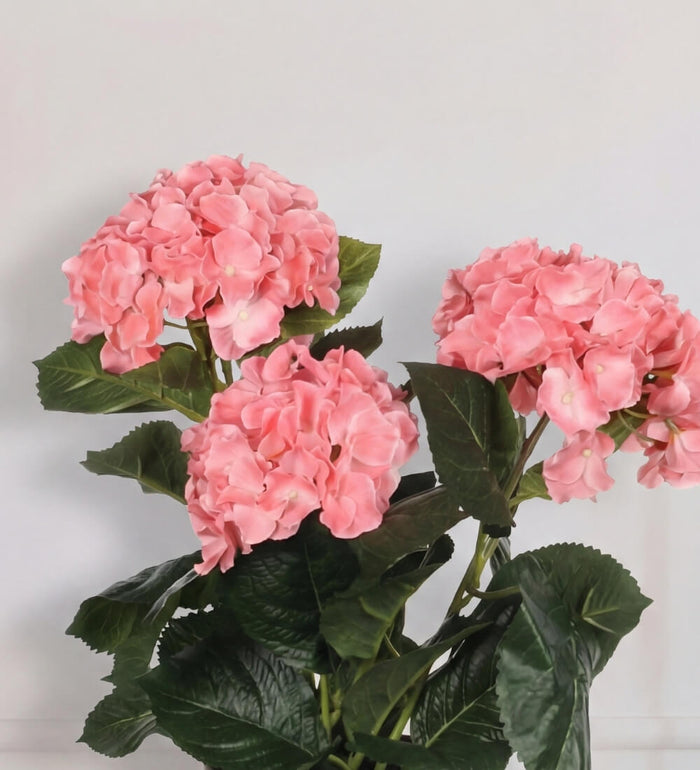 Artificial Hydrangea & Grey Pot