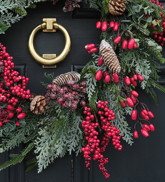 Artificial Red Berries & Rosehip Wreath