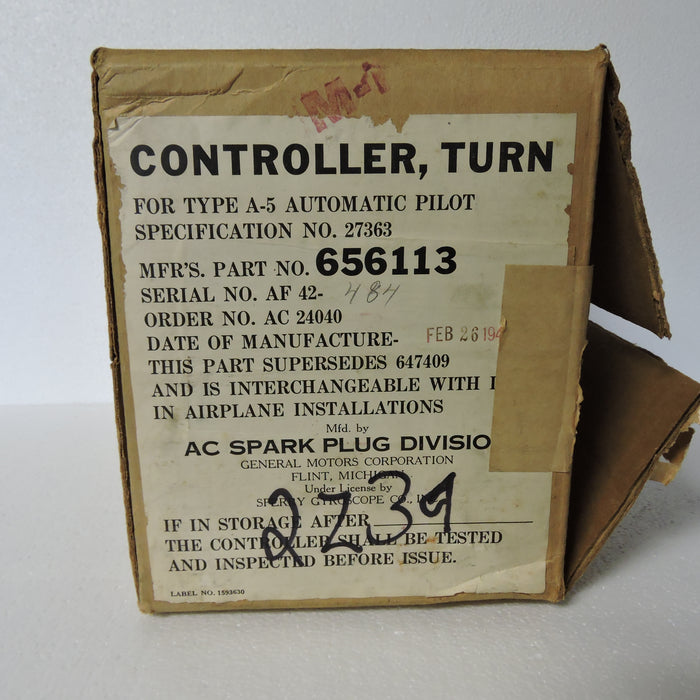 Autopilot Turn Controller for A-5 Auto Pilot System, Sperry