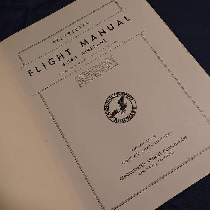 B-24D Liberator Flight Manual 1942