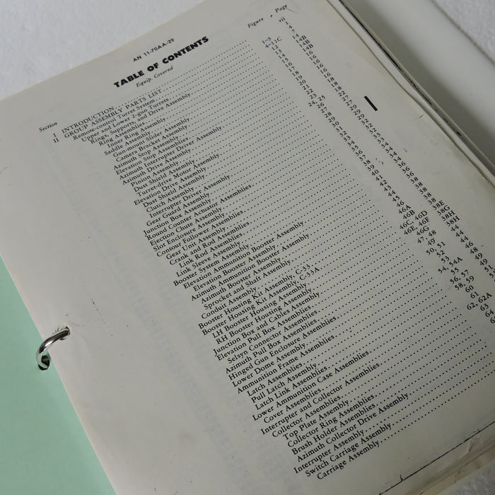 B-29 Superfortress Central Fire Control Parts List AN 11-70AA-29, Photocopy
