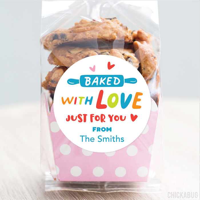 Baked With Love Just For You Stickers