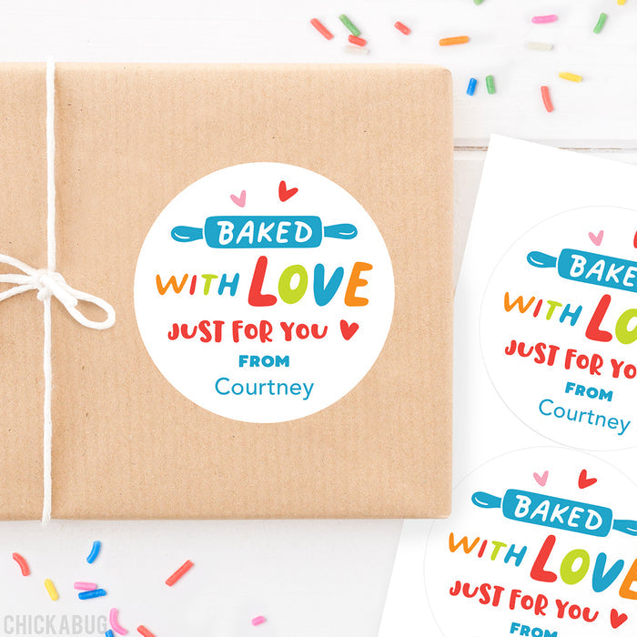 Baked With Love Just For You Stickers