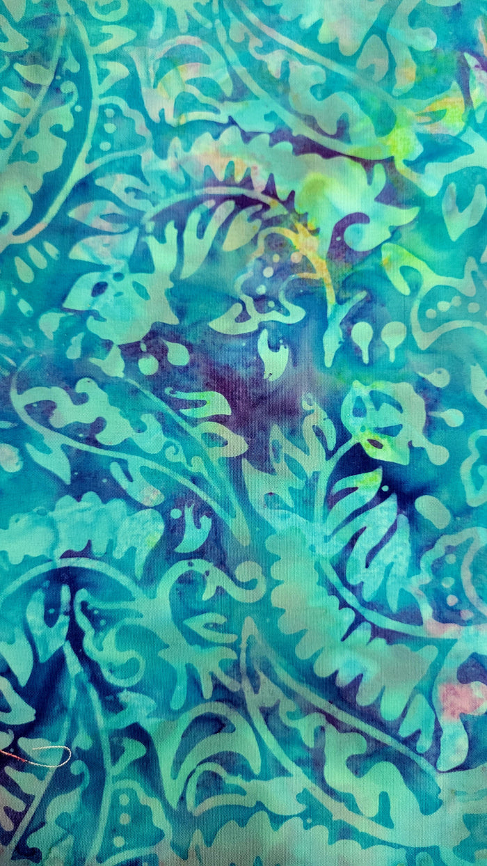 Batik - Lt. Blue & Royal green fern  # 125