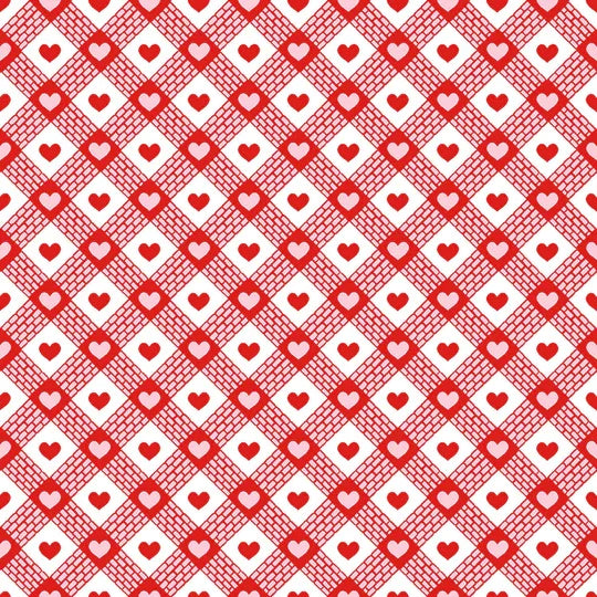 Be Mine Diagonal Hearts Pink Henry Glass 479-28