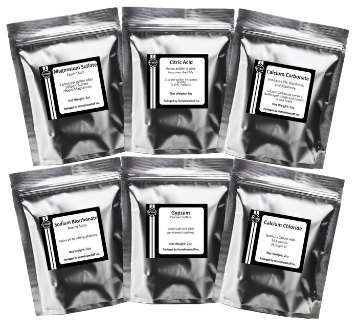 Beer Brewing Salts for Water Adjustment and Building