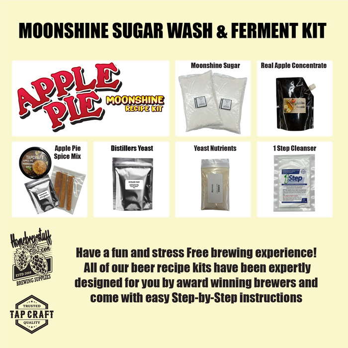 Beginner Apple Pie Moonshine Recipe Mash and Fermentation Kit