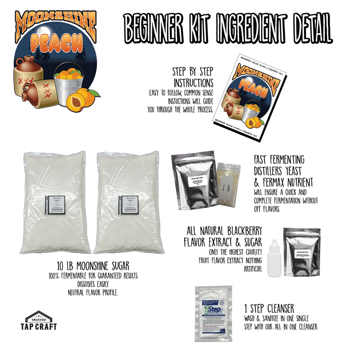 Beginner Peach Moonshine Recipe Kit