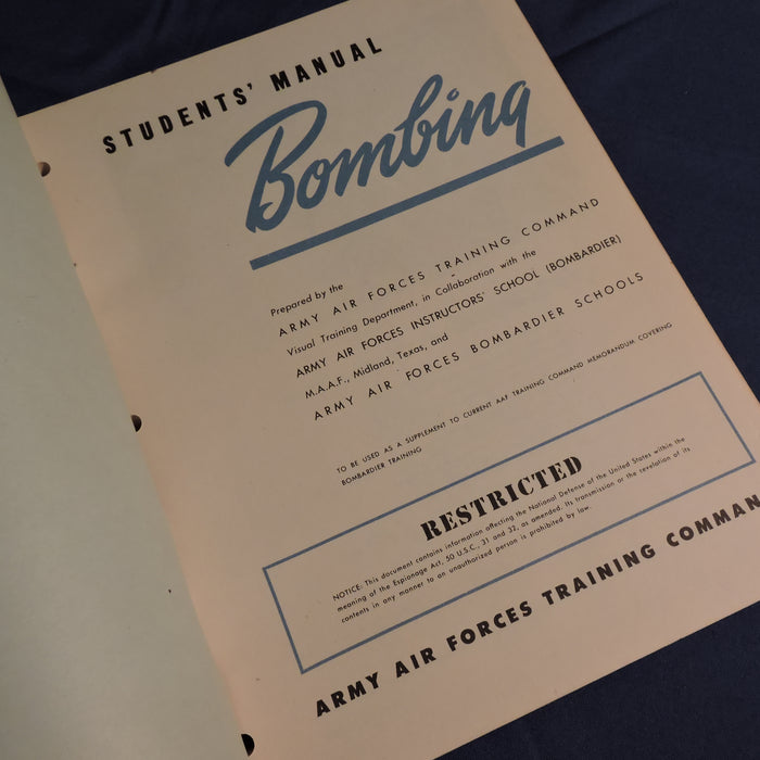Bombing - Students' Manual, US Army Air Force Training Command WWII
