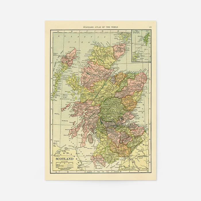 C. S. Hammond map of Scotland, unframed