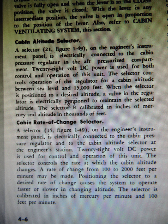 Cabin Altitude/Pressurization Selector