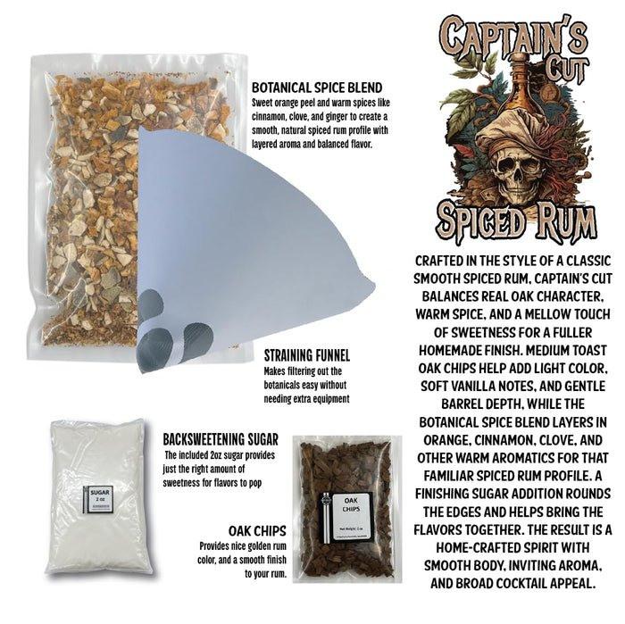 CAPTAIN'S CUT Spiced Rum Fermentation Kit, 5 Gallon