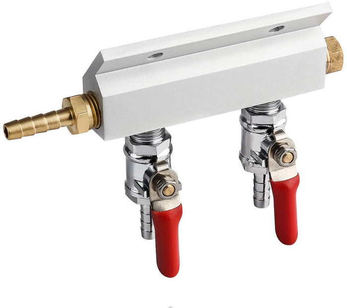 CO2 Regulator with 2-Way Manifold & Tubing for Dual Tap Beer Kegerator
