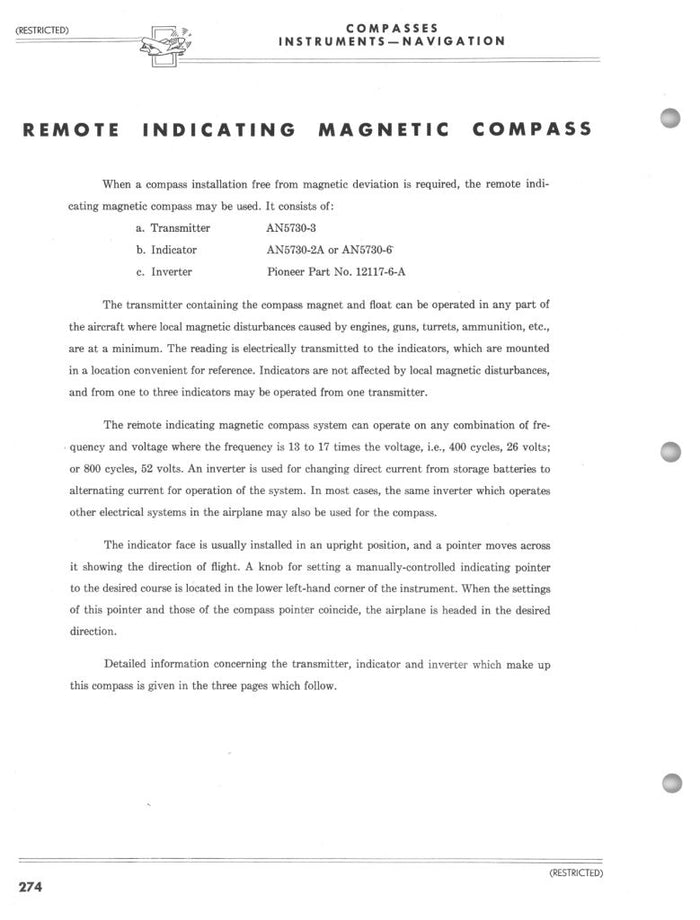 Compass, Remote Indicating AN-5730-2A