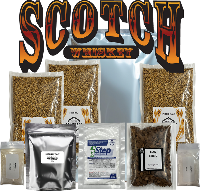 Complete Scotch Whiskey Light Peat Mash and Fermentation Kit