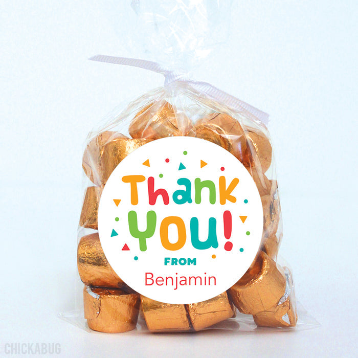 Confetti "Thank You" Stickers