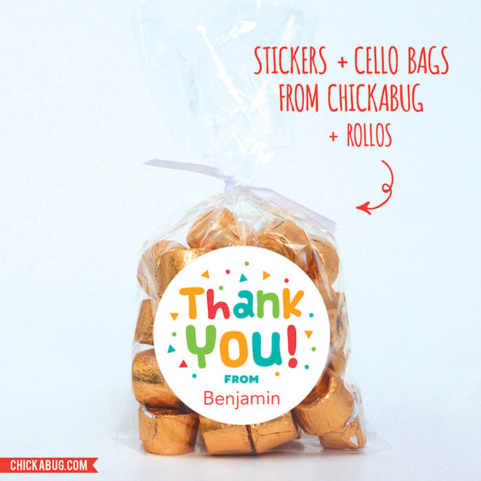 Confetti "Thank You" Stickers