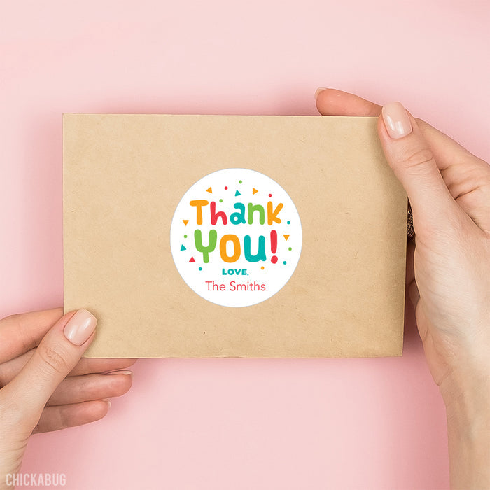Confetti "Thank You" Stickers