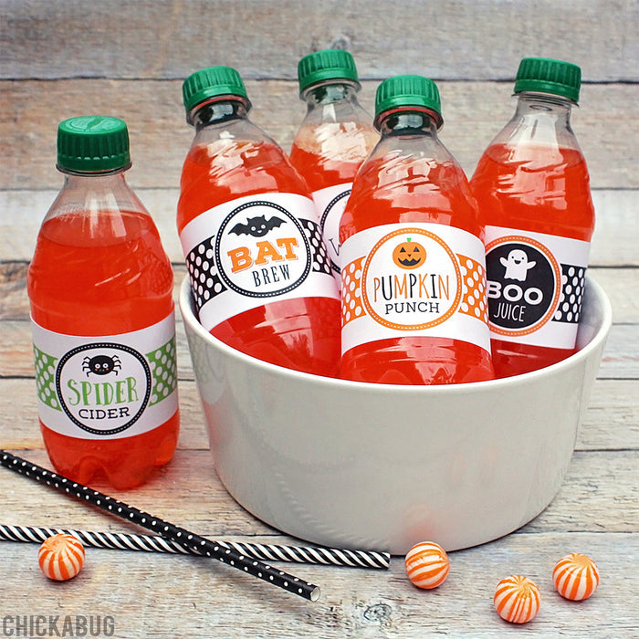 Cute Halloween Drink Labels - Mixed Set!
