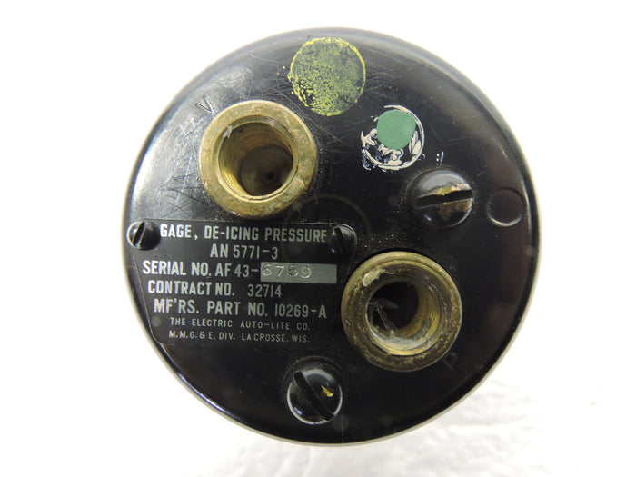 De-Icing Pressure Indicator, AN5771-3, B-17, B-24, B-29 Bombers