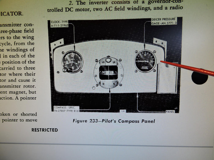 De-Icing Pressure Indicator, AN5771-3, B-17, B-24, B-29 Bombers