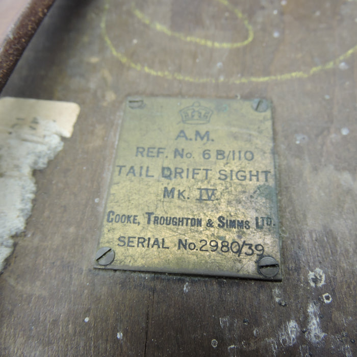 Drift Sight, Tail, RAF Mk IV Kit Ref No 6B/110, 1939
