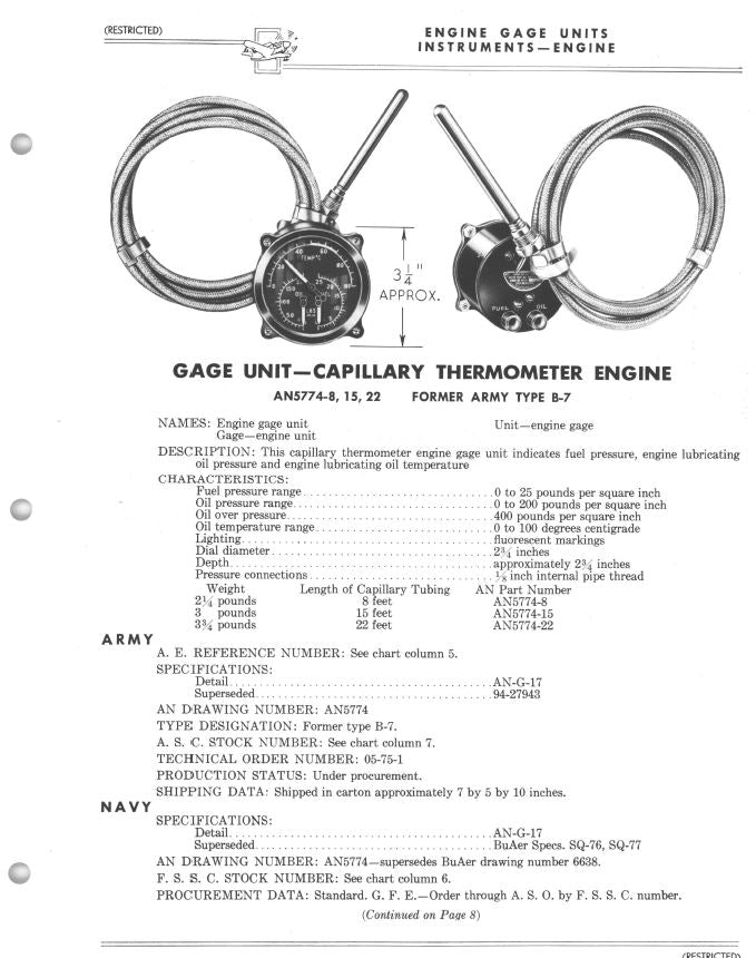 Engine Gauge Unit (Triple), AN5774-8