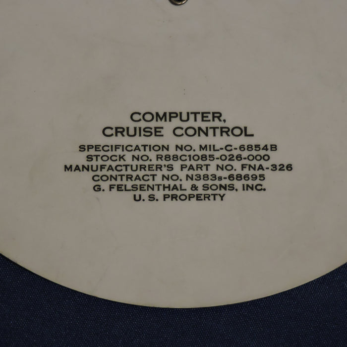 F9F-2 Panther Fighter Cruise Control / Climb-Descent Computer 1950s