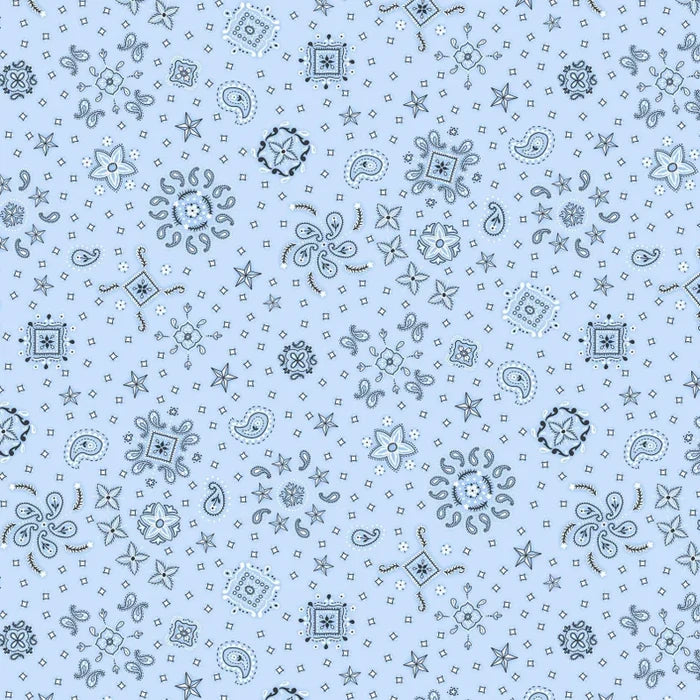 Farm Babies Fabric, Bandana Blue Fabric, Q-557-11