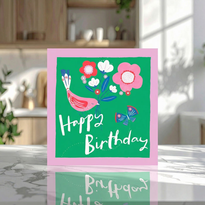 Floral Happy Birthday Card