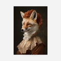 Fox Lady Animal Portrait Print, quirky altered art print, unframed