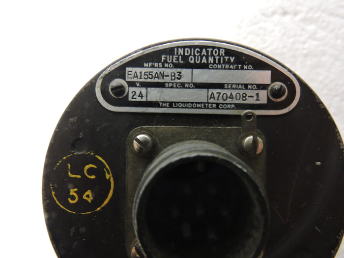 Fuel Quantity Indicator, C-69 Lockheed Constellation, Tanks 3&4,EA155AN-B-3