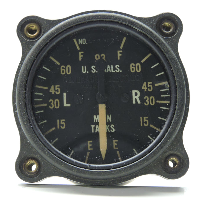 Fuel Quantity Indicator, Main Tanks, P-38 Lightning, GE 8DJ12LAE