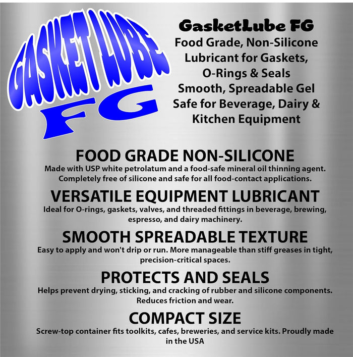 GasketLube FG – Food Grade Non-Silicone Lubricant for O-Rings, Gaskets & Seals