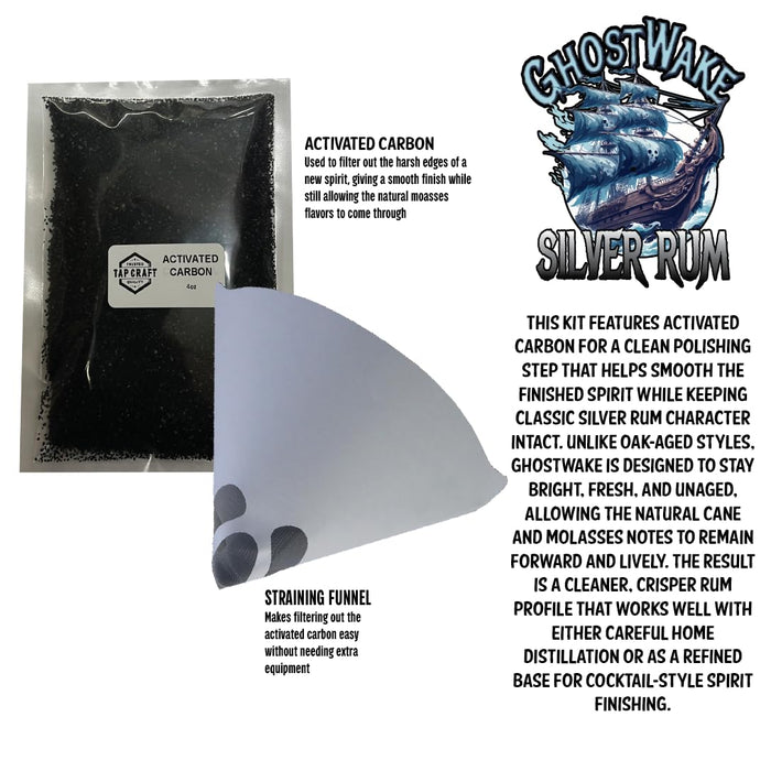 GHOSTWAKE Silver Rum Recipe Kit, 5 Gallon