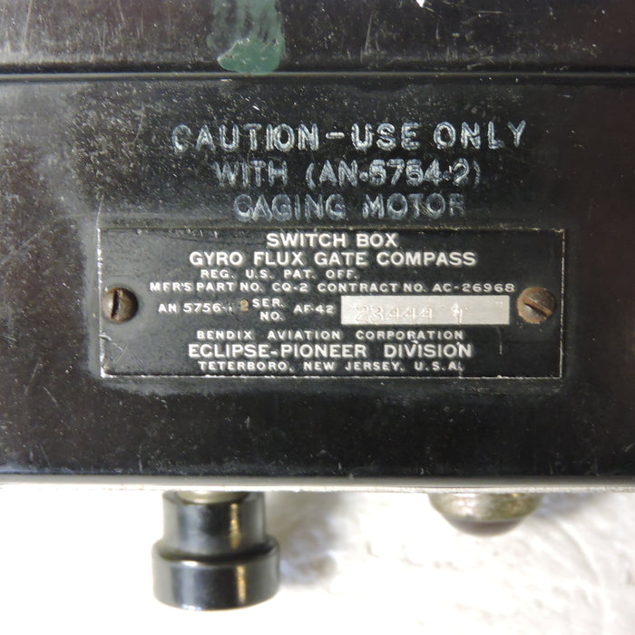 Gyro Flux Gate Compass System Caging Switch AN5756-1, PN CQ-2