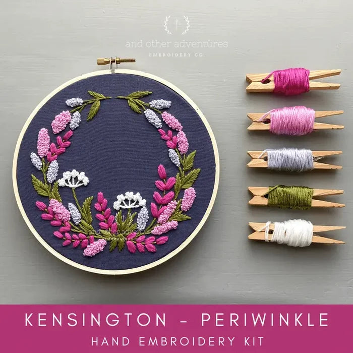 Hand Embroidery Kit -Kensington Periwinkle