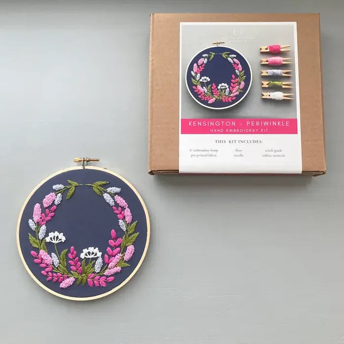Hand Embroidery Kit -Kensington Periwinkle