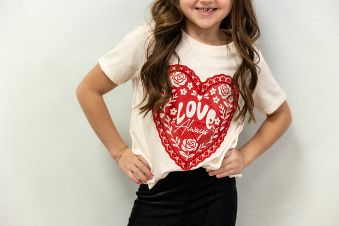 Heart Lace Love Always Cream Top